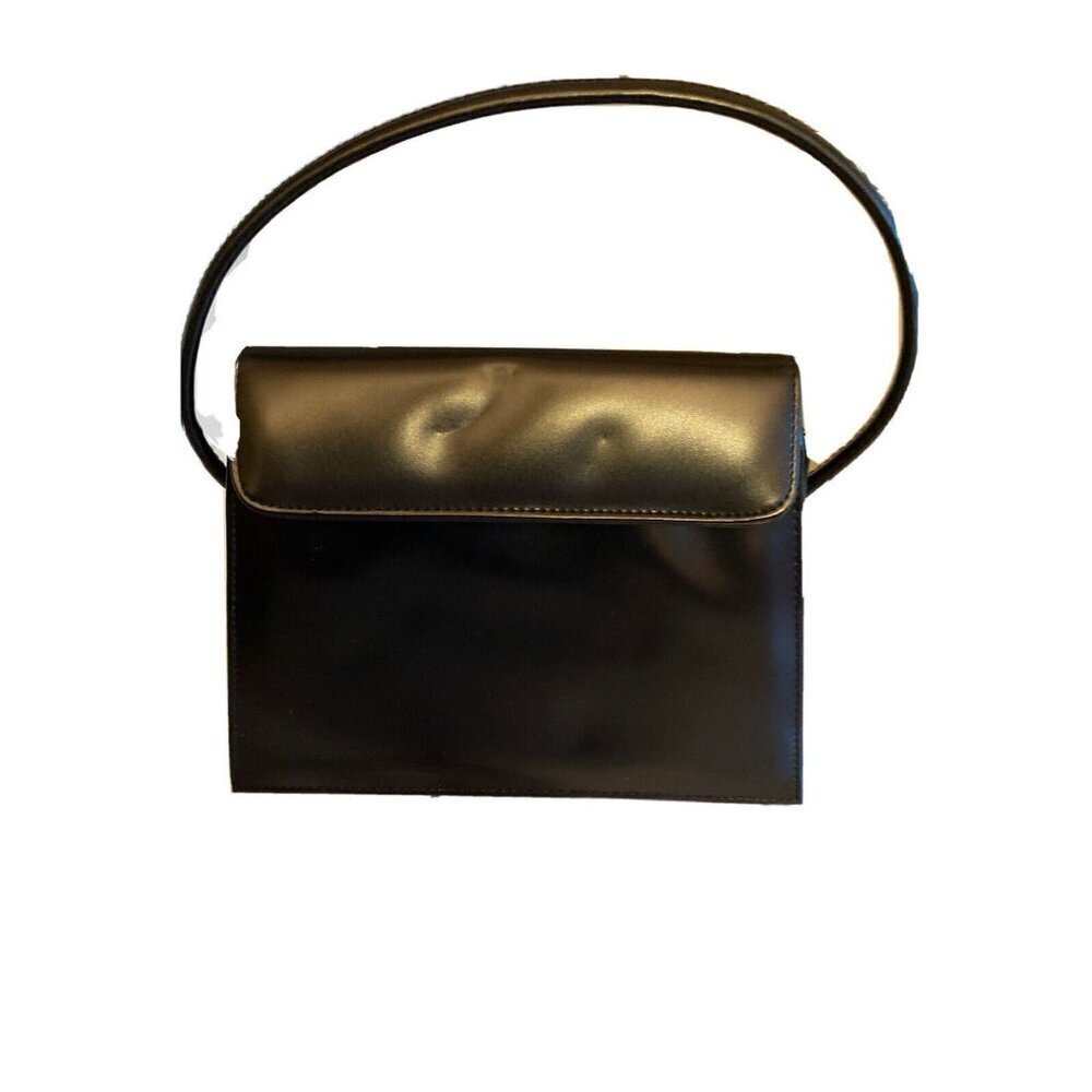 Laila Essence of Norway Pocketbook Handbag Purse Black Leather Magnetic Closure